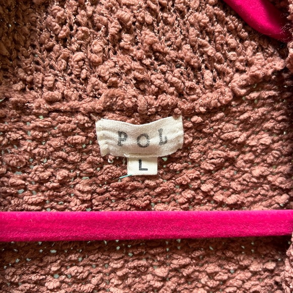 POL Cozy Pink Cowl Neck Sweater Plush Texture - Picture 4 of 4